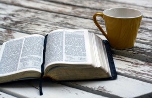 Bible and coffee